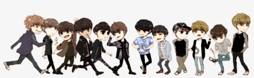Fexofe History - Bts And Exo Chibi, transparent png