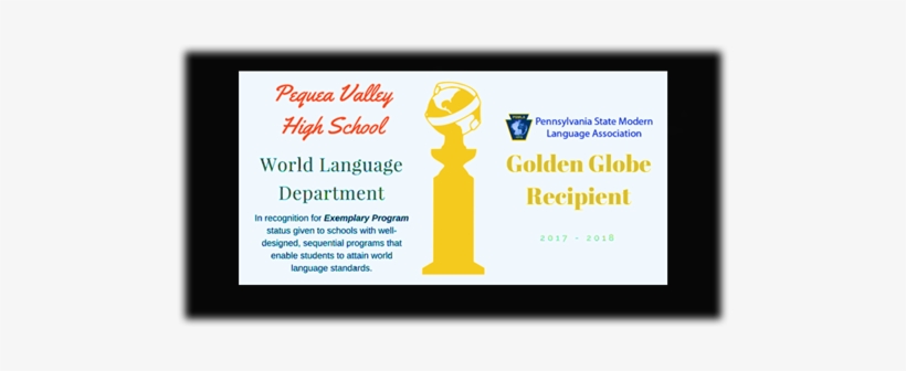 Welcome To The World Language Department At Pvhs - Golden Globe Icon, transparent png