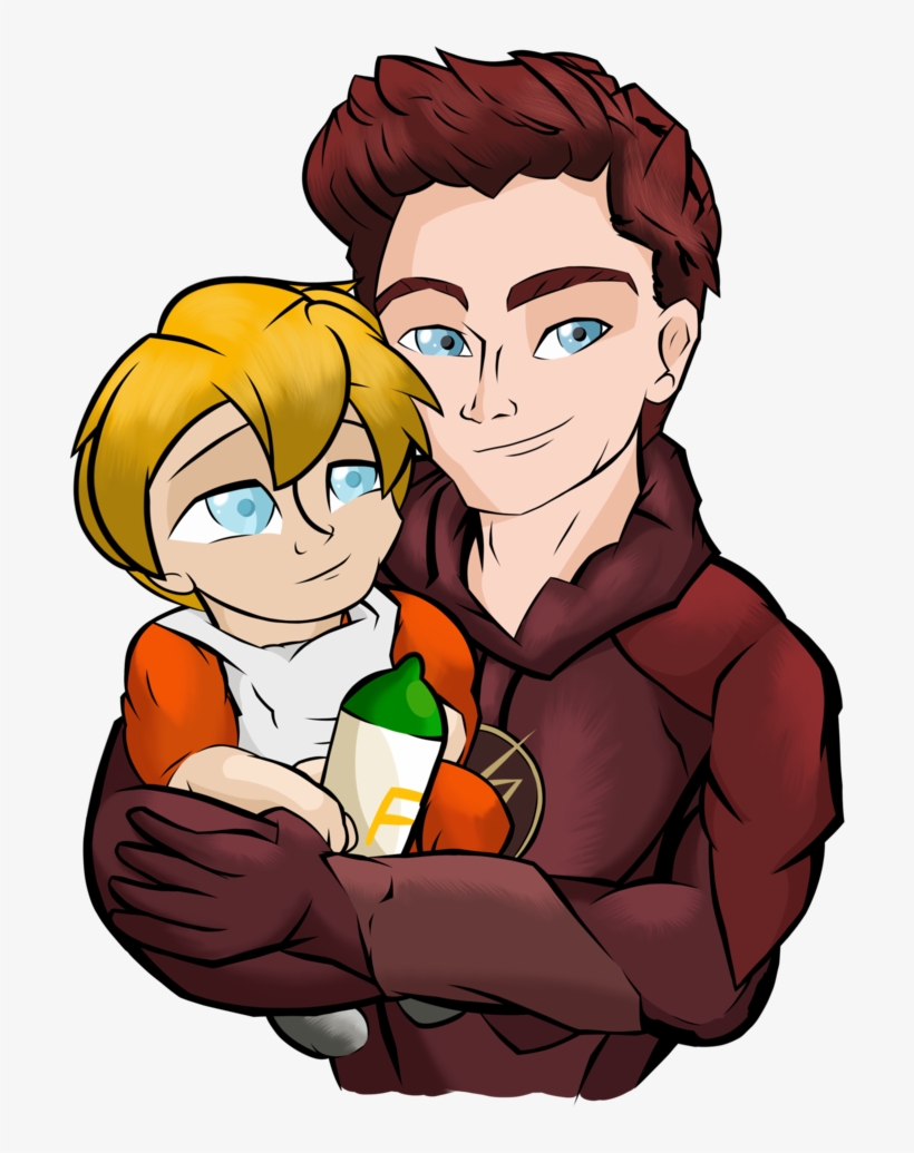 Barry Allen / The Flash / Grant Gustin And His Baby - Cartoon, transparent png