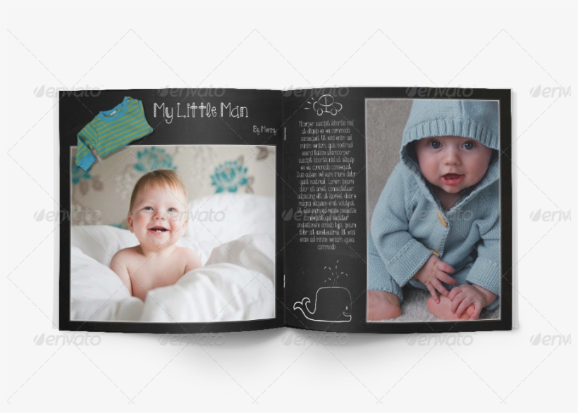 Kids Chalkboard Photo Album - Buggy Blue Boy Photo Birth Announcements, transparent png