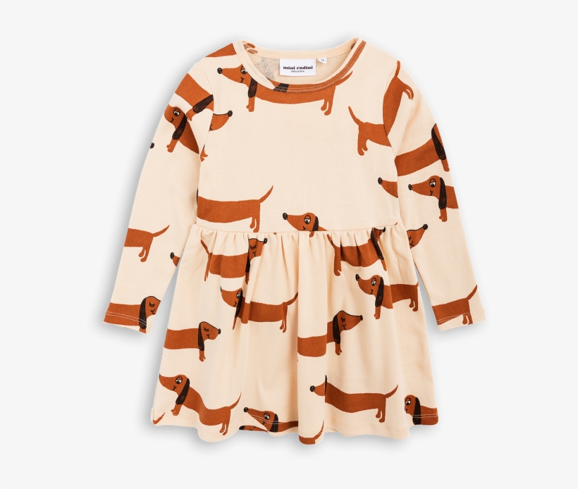 Weiner Dog Covered Dress - Mini Rodini Dog Dress Beige, transparent png