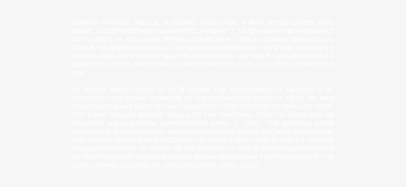 Bishop Nathiel Wells, A Gospel Preacher, A Man After - Jesus, transparent png