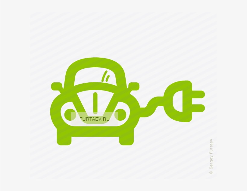 Vector Icon Of Retro Style Automobile With Electric - Electric Car Icon Png Green, transparent png