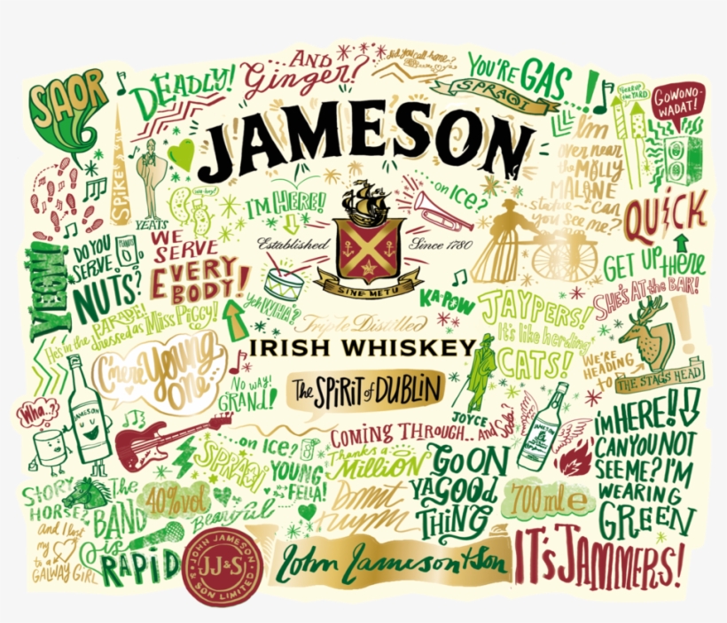 Dermots Design - Jameson Blended Irish Whiskey 70cl, transparent png