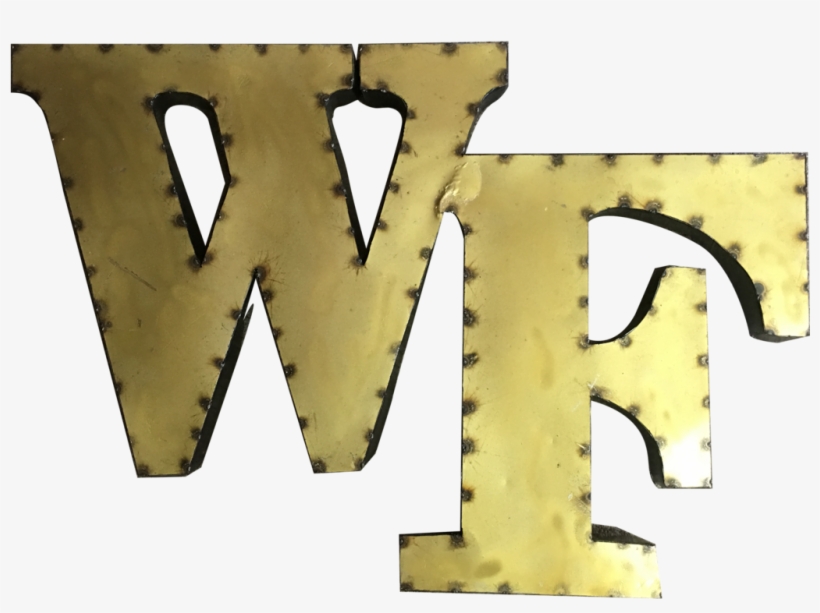Wake Forest "wf" Logo Recycled Metal - Recycled Metal Wall Décor, transparent png