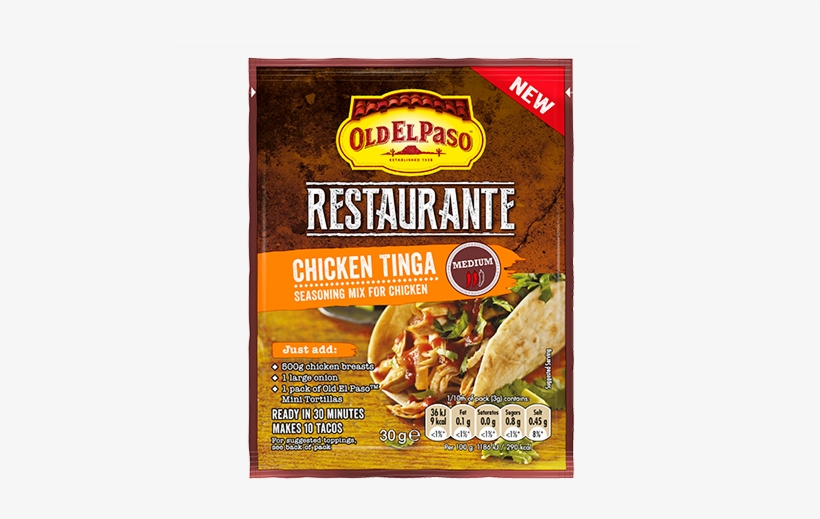 All Taco Products - Old El Paso Restaurante Chicken Tinga Taco Kit, transparent png