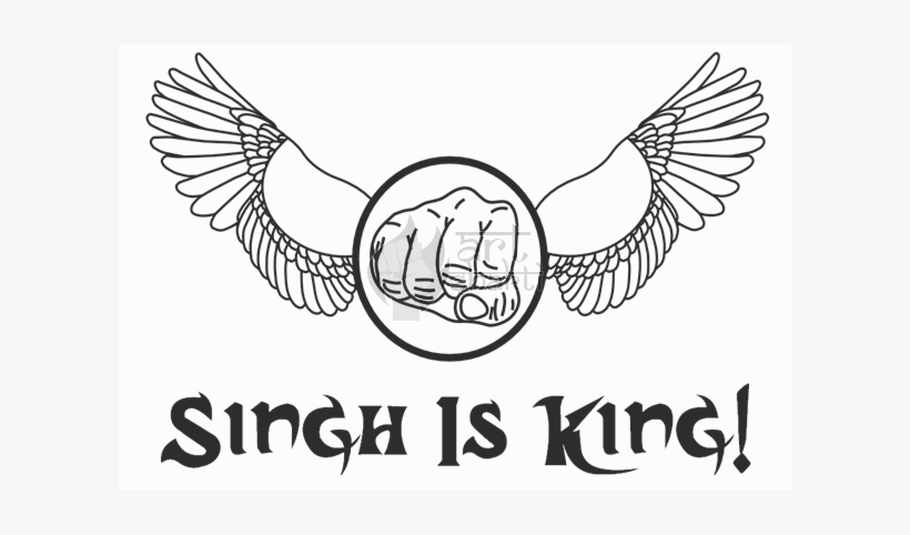 Wings With Clenched Fist Singh Is King - Line Art, transparent png