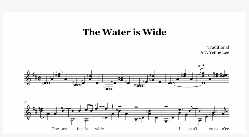 The Water Is Wide Guitar Solo Arr Yenne Lee Thumbnail - Yenne Lee, transparent png