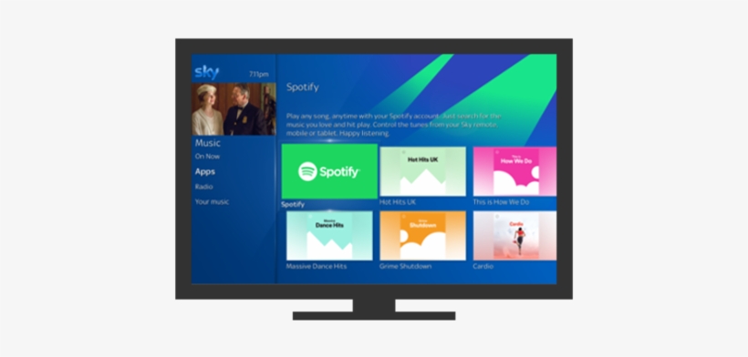 Take Your Music To The Big Screen With Spotify On Sky - Sky Q Spotify, transparent png