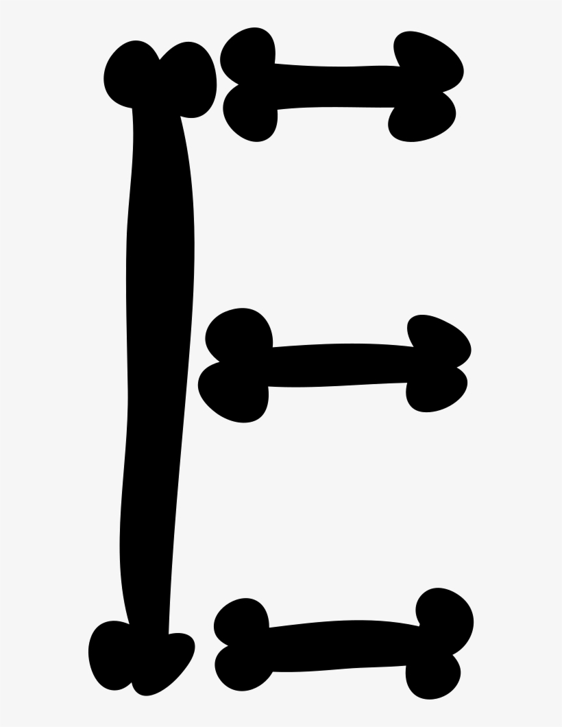Letter E Of Bones Typography Comments - Tipografia De Huesos, transparent png