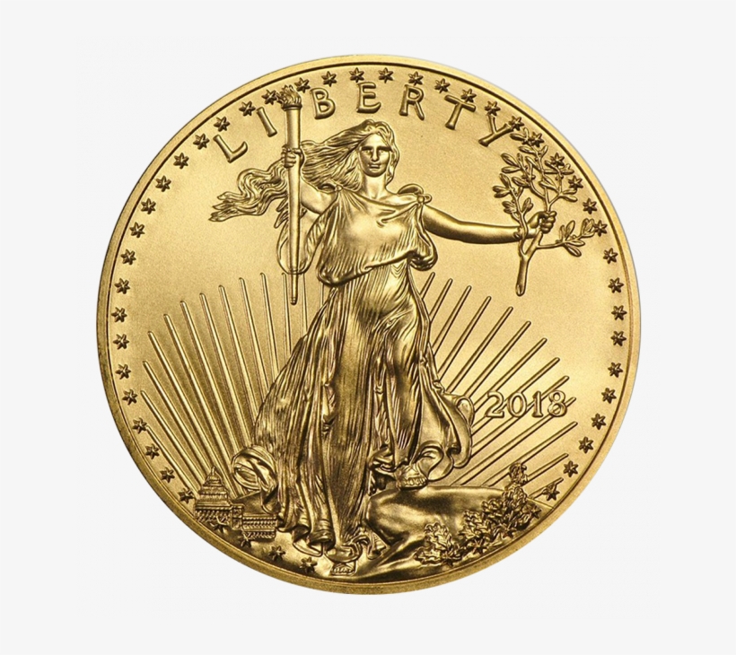 1 Oz American Eagle Gold Coin Back - 2018 Gold American Eagle, transparent png