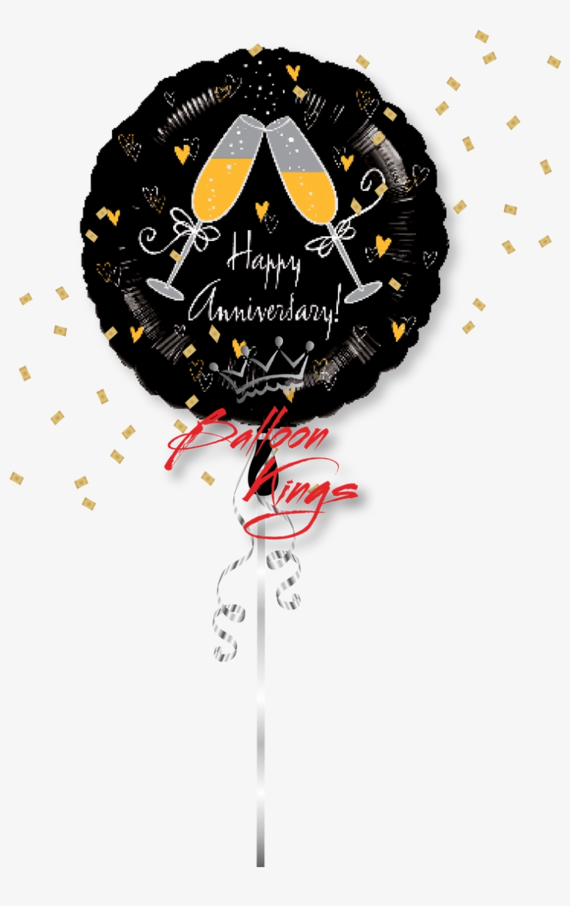Happy Anniversary Toasting Champagne - Happy Anniversary Foil Balloon, transparent png