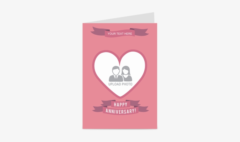 Personalised Pink Colored Anniversary Greeting Card - Greeting Card, transparent png
