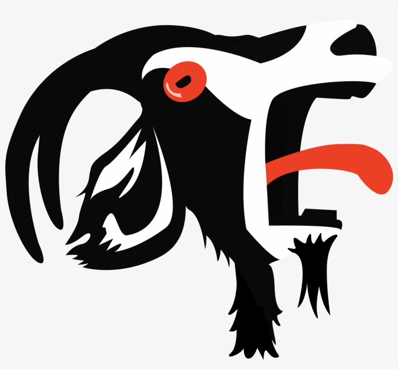 Logo Black White Red - Goat Animation, transparent png