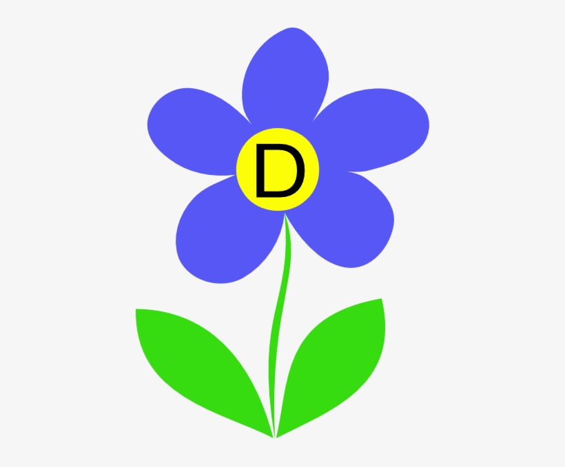How To Set Use Blue Flower Letter D Svg Vector - Flower Clip Art, transparent png