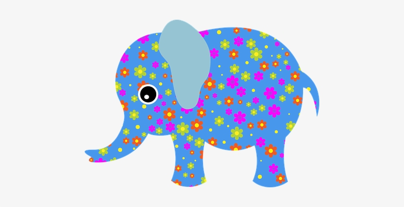 Abstract Animal Art Blue Cool Remeras Elep - Gajah Abstrak, transparent png