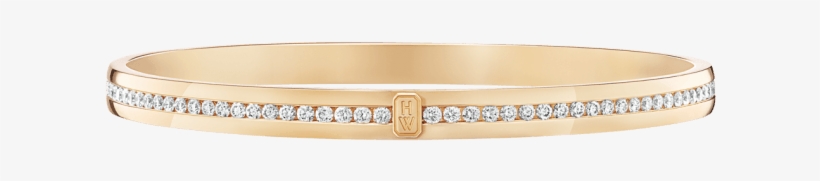 Hw Logo By Harry Winston, Yellow Gold Diamond Bracelet - Bangle, transparent png