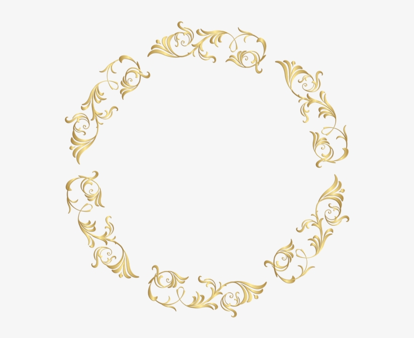 Gold Floral Border Frame Clip Art Image - Gold Olive Branch Png, transparent png