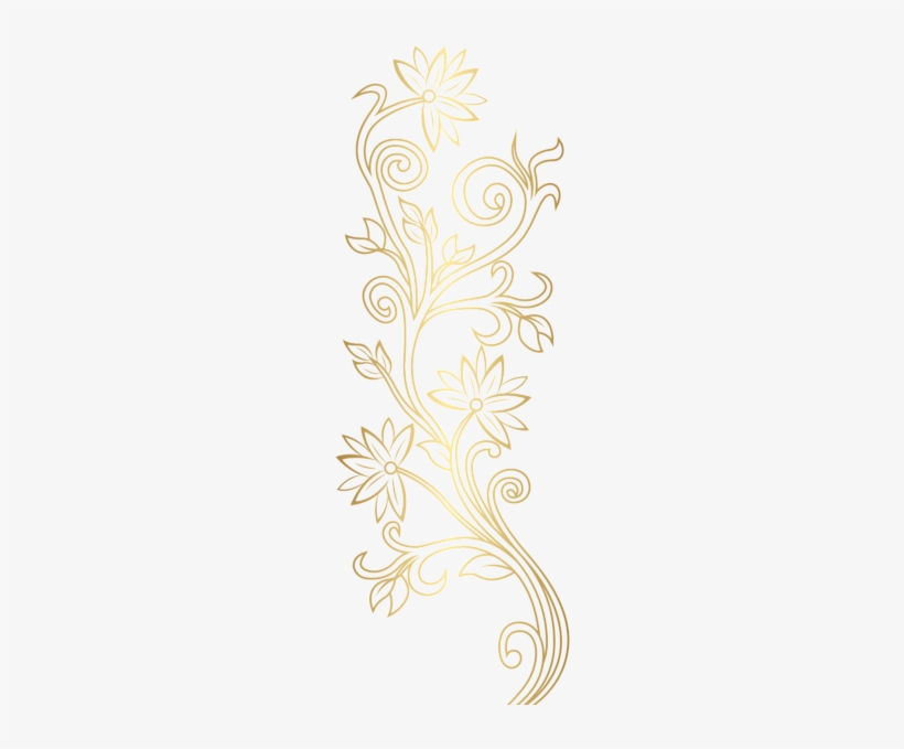 0, - Floral Pattern In Gold Png, transparent png
