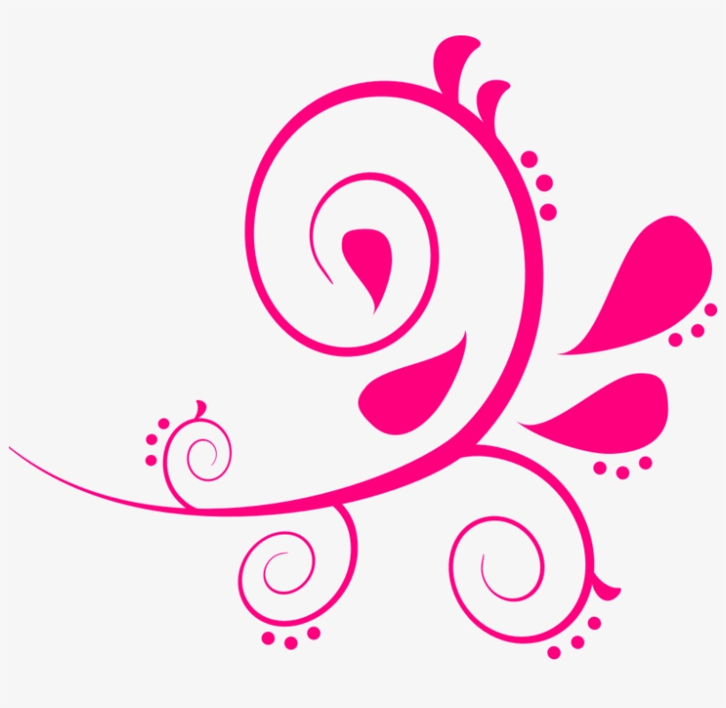 Pink Swirl Flower Girl With Black Background - Coral Colored Clipart, transparent png