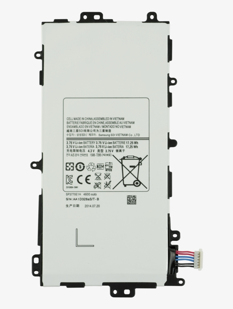 Samsung Galaxy Note - Samsung Tab N5 100 Battery, transparent png