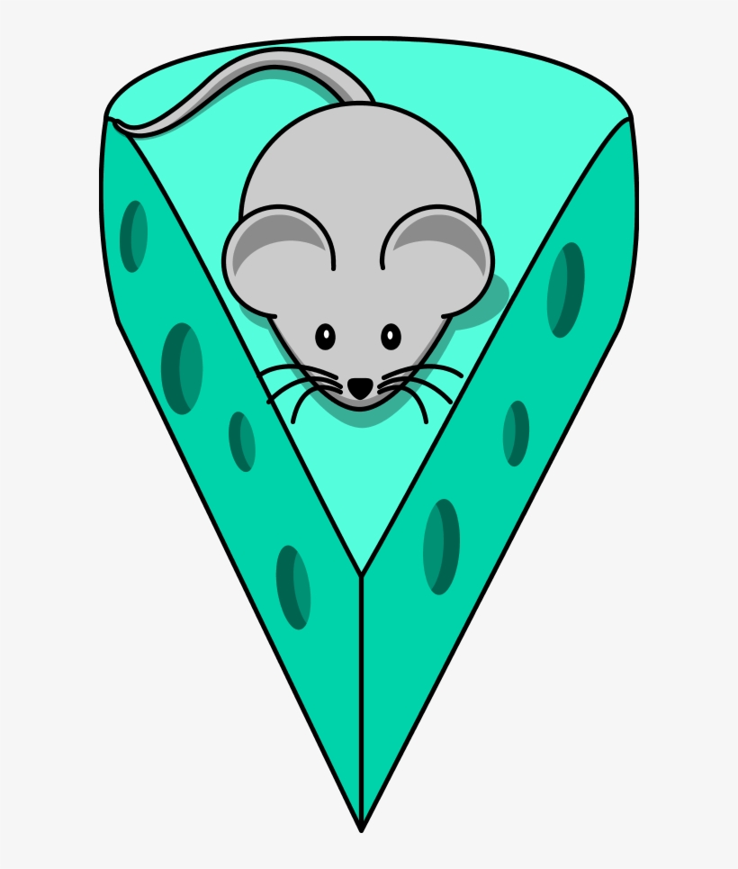 Cartoon Mouse On Top Of A Cheese - Cartoon Mouse, transparent png