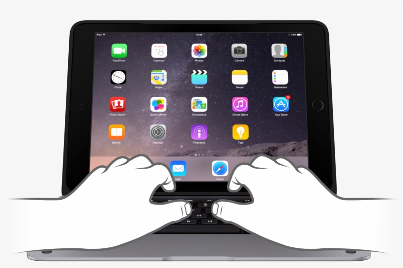 Illustrated Hand Typing Grey - Ios 8 Ipad Notification, transparent png