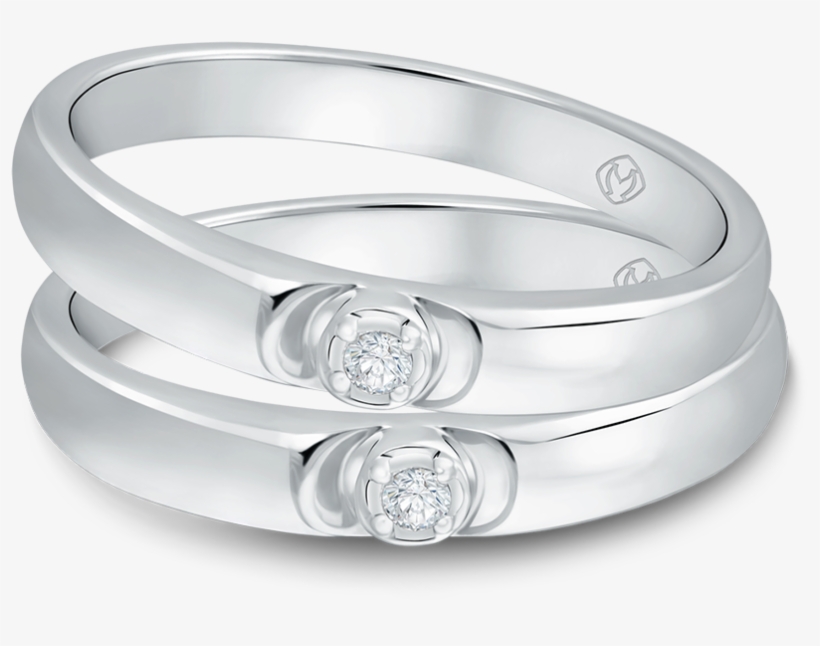 A Pair Of Wedding Rings With @0 - Engagement Ring, transparent png