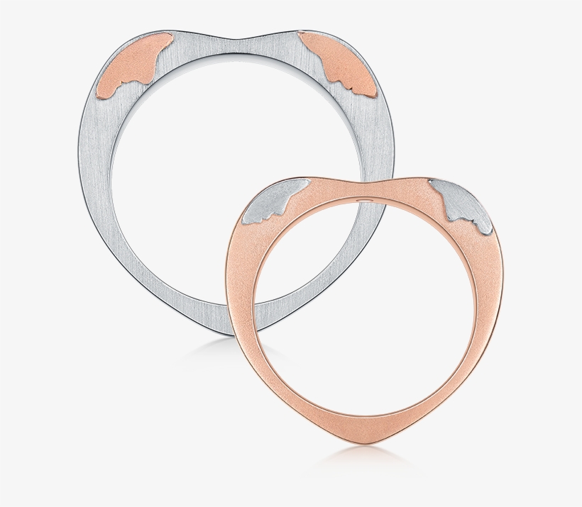 18k Gold Two Become One Couple Rings - Engagement Ring, transparent png