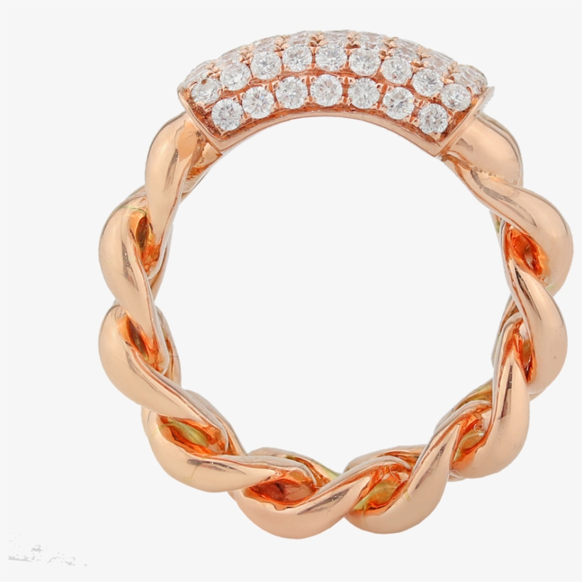 Cuban Link Ring With Diamonds, transparent png