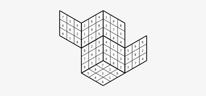 Solved Tredoku Vsn01, Drawn On Isometric Grid - Tredoku Solver, transparent png