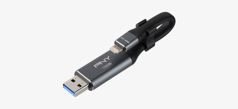 Pny Usb Flash Drive Duo Link Apple 128gb - Pny Duo-link On-the-go 128 Gb Flash Drive - Usb 3.0/apple, transparent png