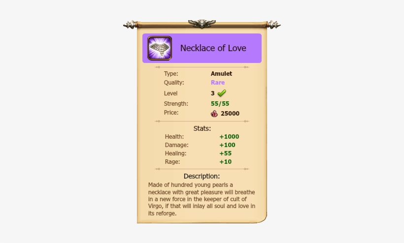 Necklace Of Love Stats - Wikia, transparent png