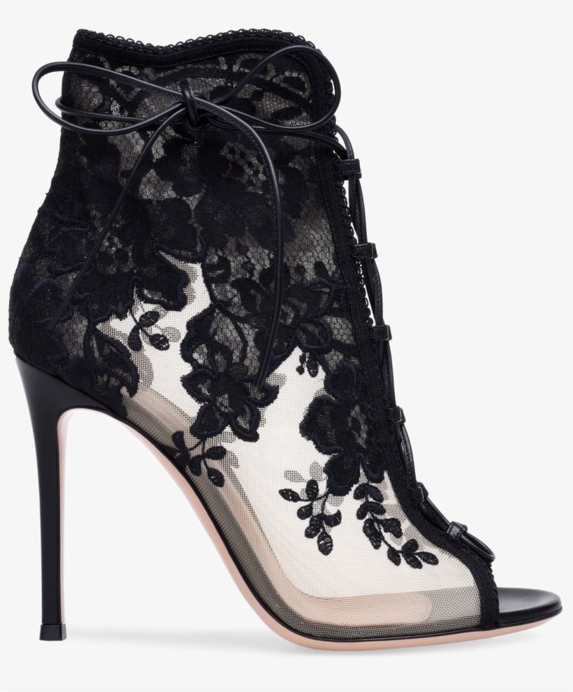 Gianvito Rossi Lace Booties, transparent png