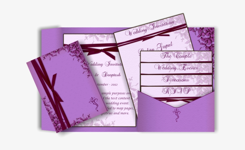 Multi Insert Pocket Fold Invitation - Wedding Invitation, transparent png