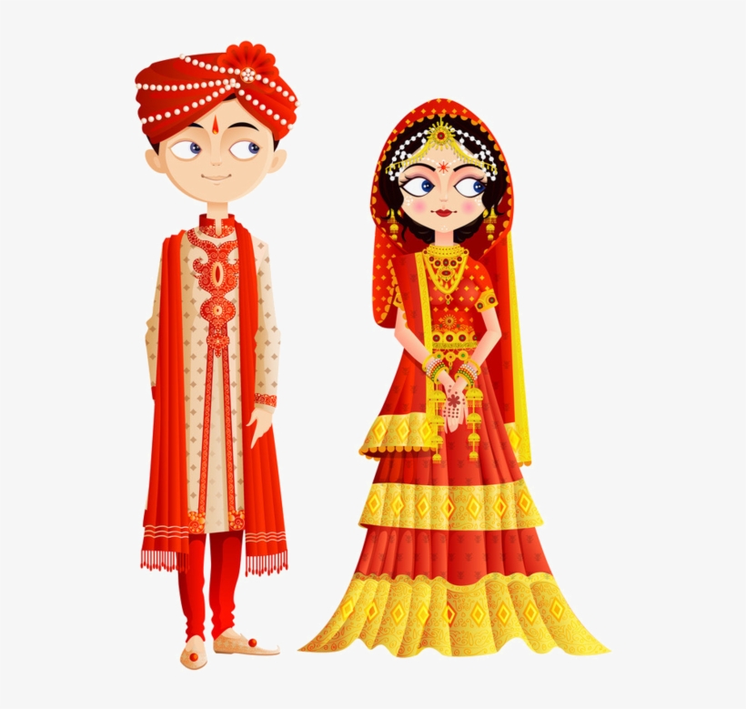 Personnages, Illustration, Individu, Personne, Gens - Indian Wedding Couple Vector, transparent png