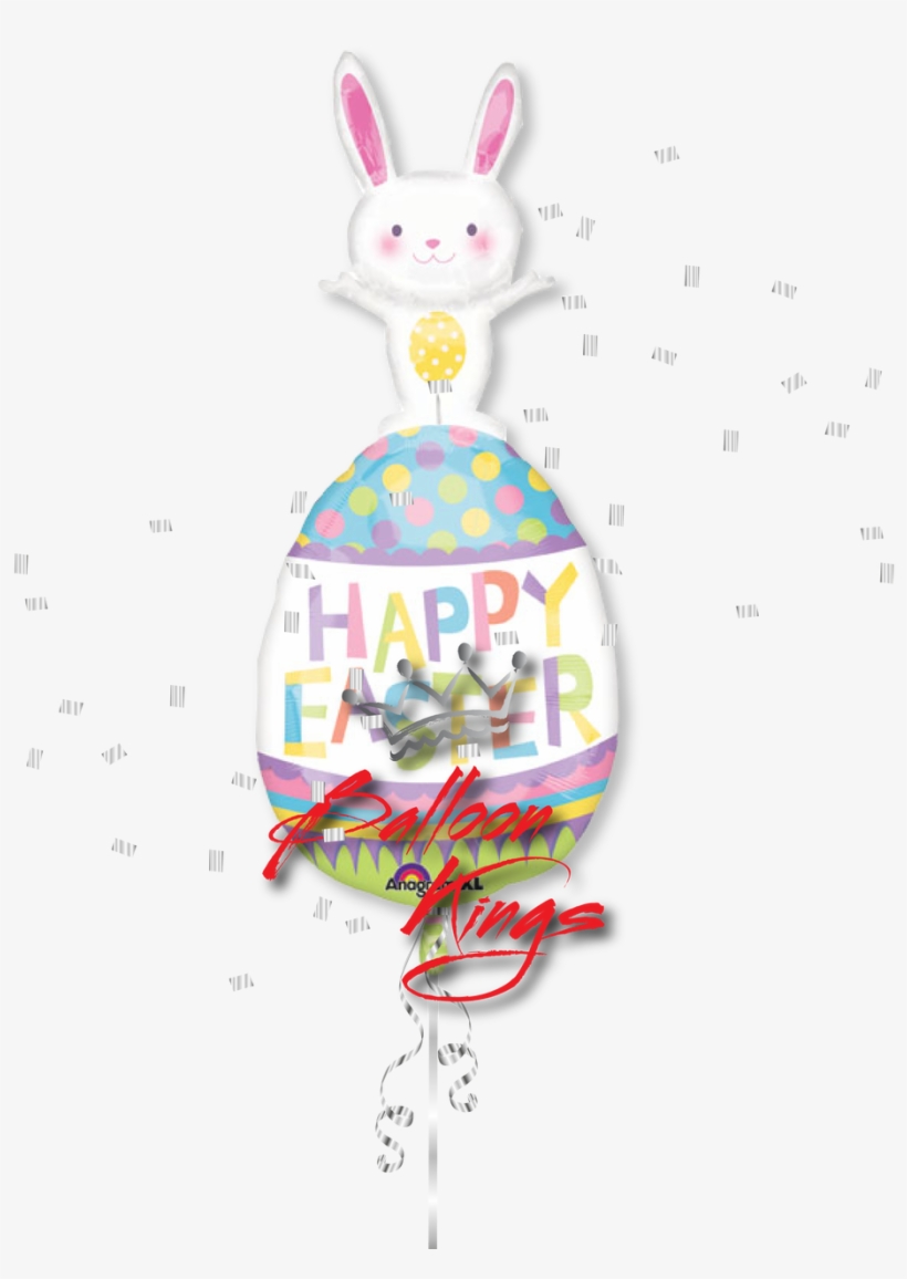 Happy Easter Bunny - 37 Inch Easter Bunny On Egg Balloon - 5 Pieces, transparent png