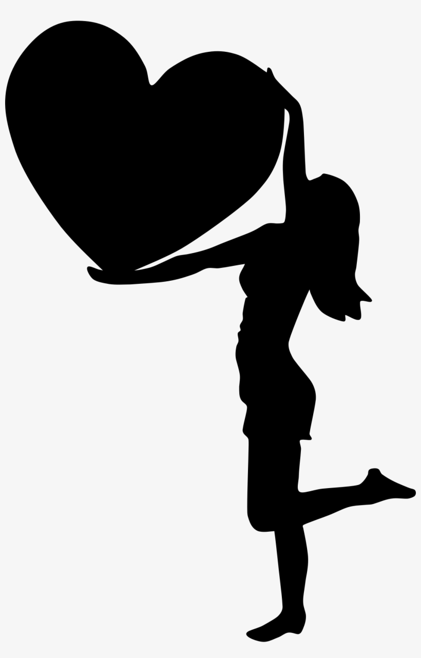 Heart Vector At Getdrawings Com Free For - Silhouette Woman And Heart, transparent png