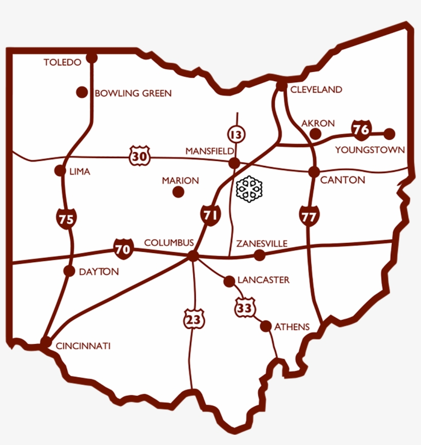 Snow Trails Location On Ohio Map - Ohio, transparent png