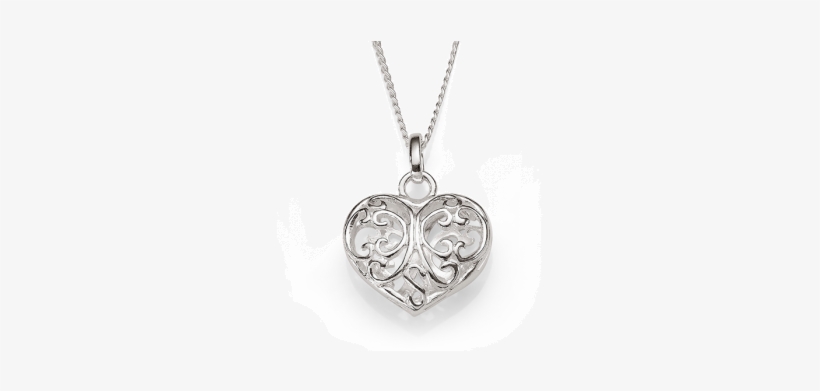 Sterling Silver Filigree Heart Pendant - Locket, transparent png