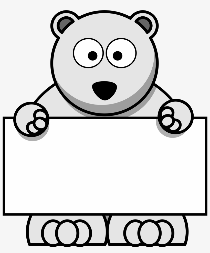 Cartoon Polar Bear Png Clip Library Library - Polar Bear Sign Clipart, transparent png