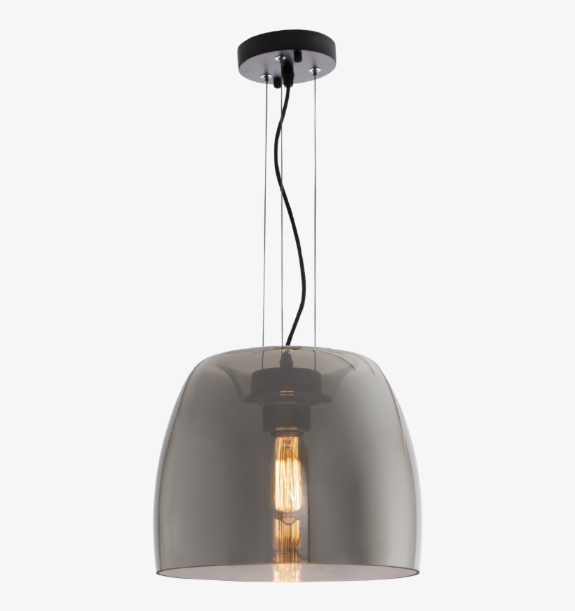 Metal Pendant With Smoke Colour Glass 1 X 60w / 11w - Pendant, transparent png