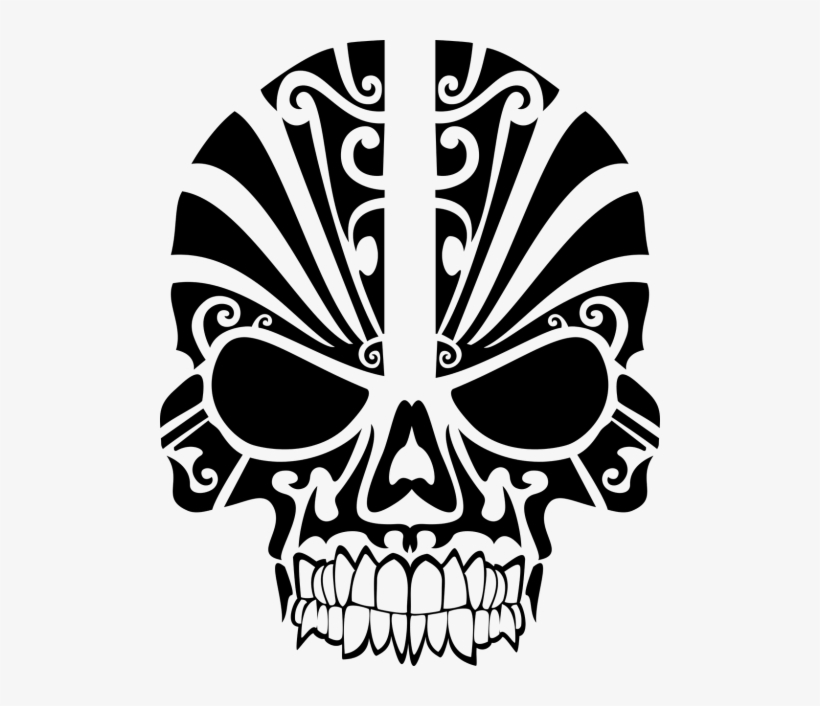 Tribal Skull Silhouette, transparent png