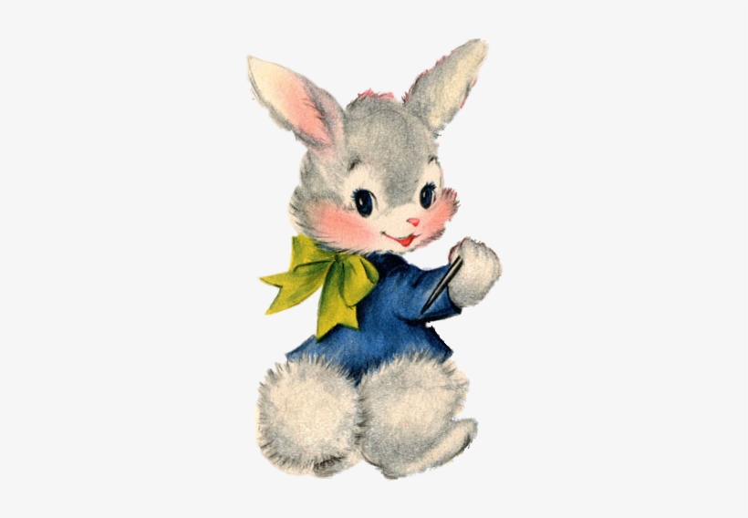 Single Bunny 303×500 Pixels - Vintage Hoppy Easter Bunny Mug, transparent png