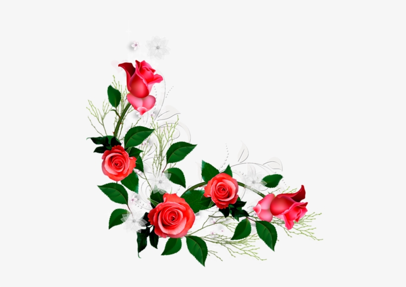 Red Flower Corner Png, transparent png