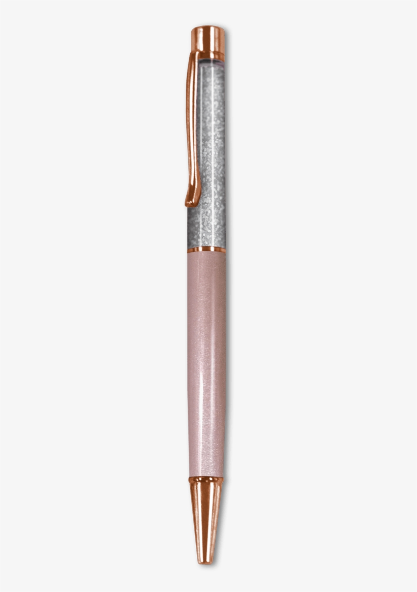Rose Gold & Silver Glitter Pen - Rose, transparent png