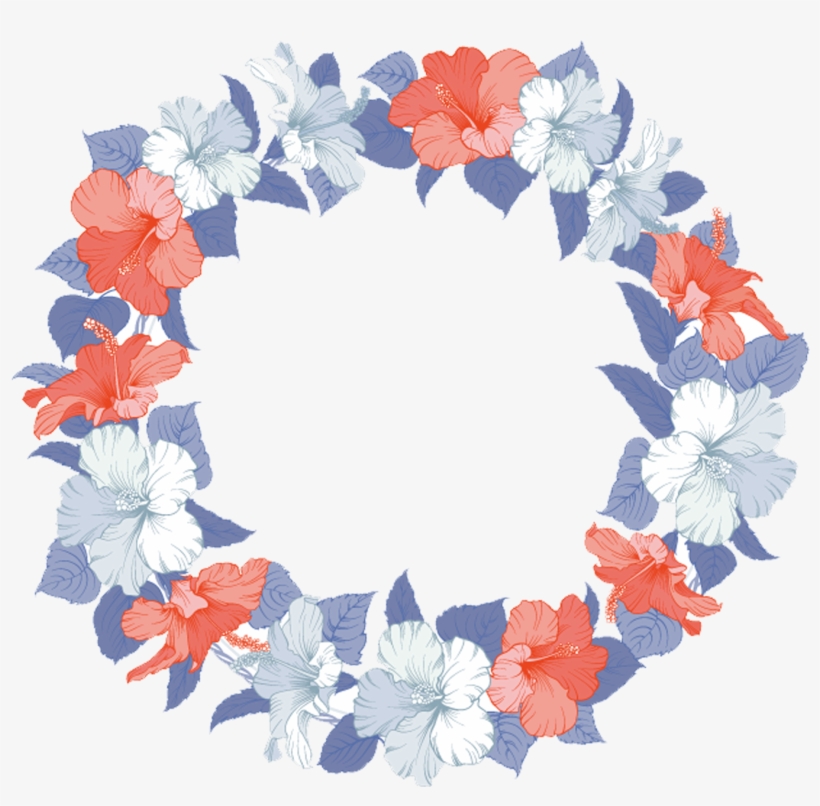 Jpg Invitation Flower Hibiscus Wreath Hawaii - Hawaiian Flower Wreath Png, transparent png