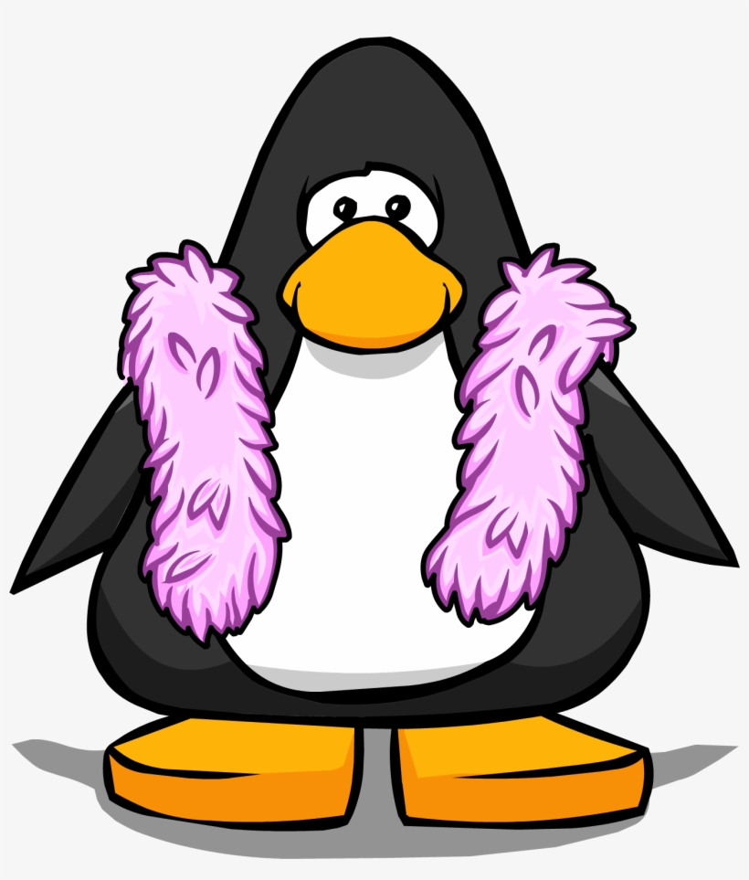 Pink Feather Boa From A Player Card - Club Penguin Pink Boa, transparent png