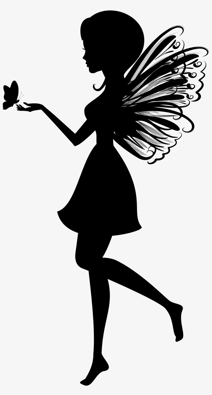 Fairy With Butterfly Silhouette, transparent png