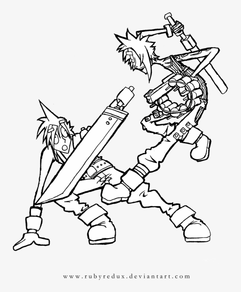 Skelter Helter Vs Cloud Strife By Rubyredux On Deviantart - Illustration, transparent png